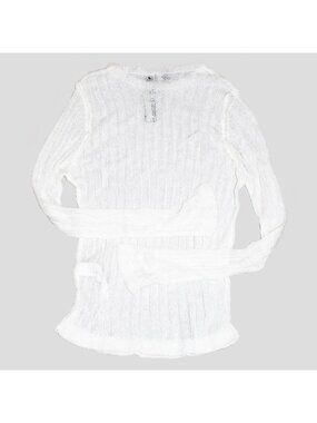 PrettyLittleThing Plus White Sheer Knit Long Sleeve Top XXL